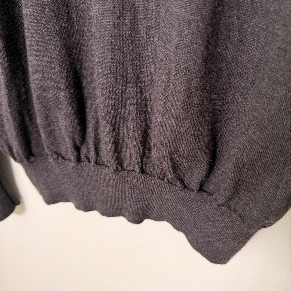 Merino Wool Made in Italy Mens Sweater (XL) Extra Fine Knit Gray Mens Layering - Picture 9 of 12